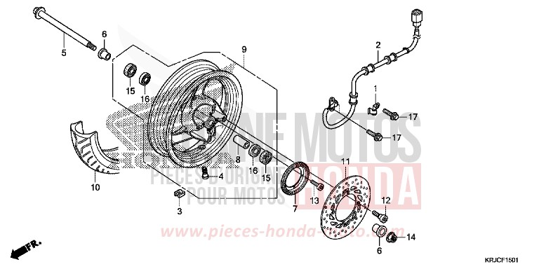 FRONT WHEEL (FES125A) for S-Wing ABS CHAMPAGNE BRONZE METALLIC (YR287) from 2012